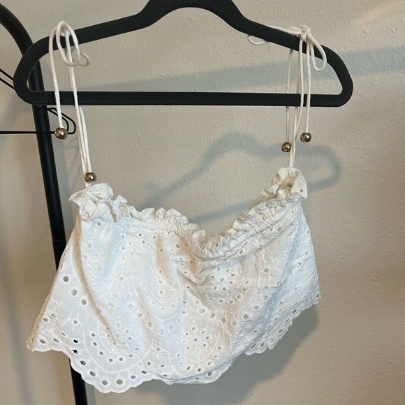 SABO white eyelet crop top - Picture 2 of 4